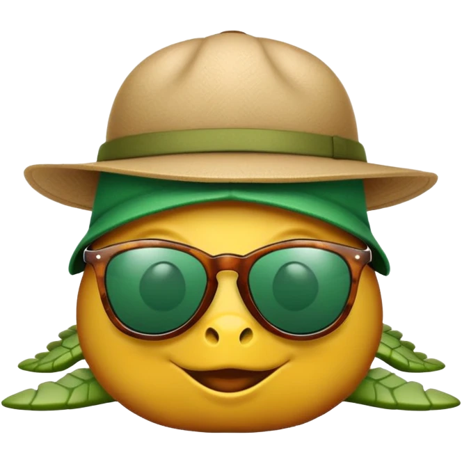 Schildkröte mit sonnenbrille und cap emoji
