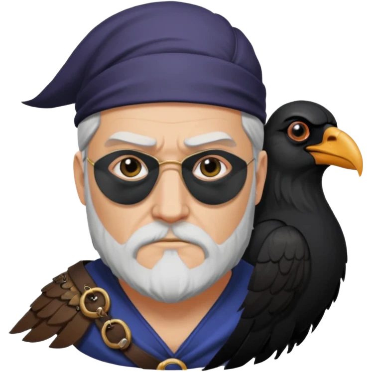 odin with eyepatch and raven on his shoulder emoji