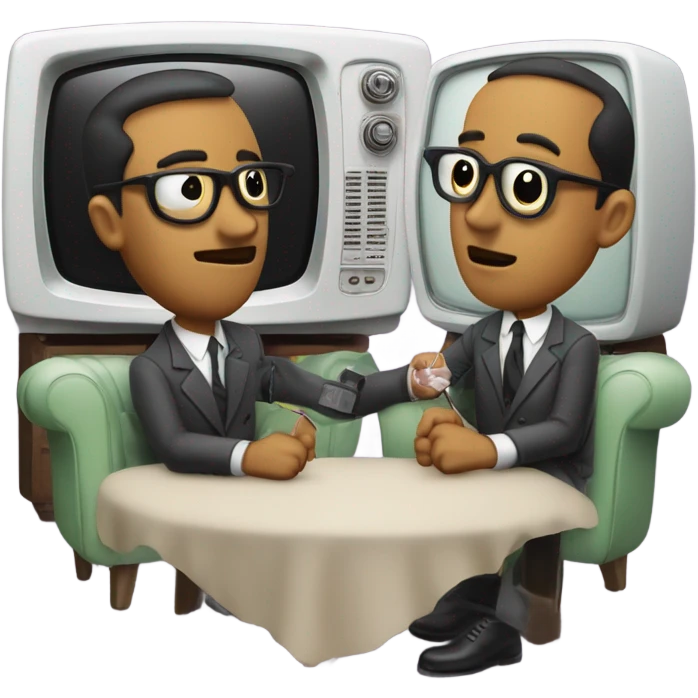 two detectives the screen of a vintage TV set emoji