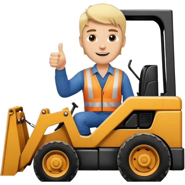 Blonde guy on a skid steer giving a thumbs up emoji