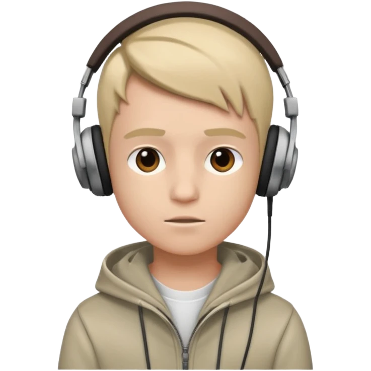 GenZ boy with headphones on and look like editor make him cool asf!  emoji