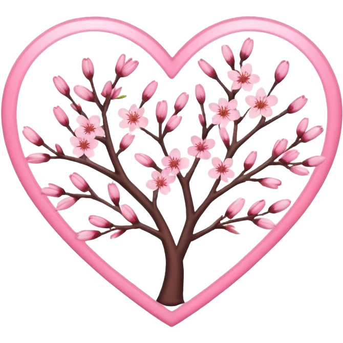 cherry blossom heart for spring emoji