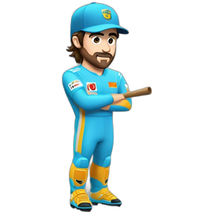 Fernando Alonso encima de una escoba emoji