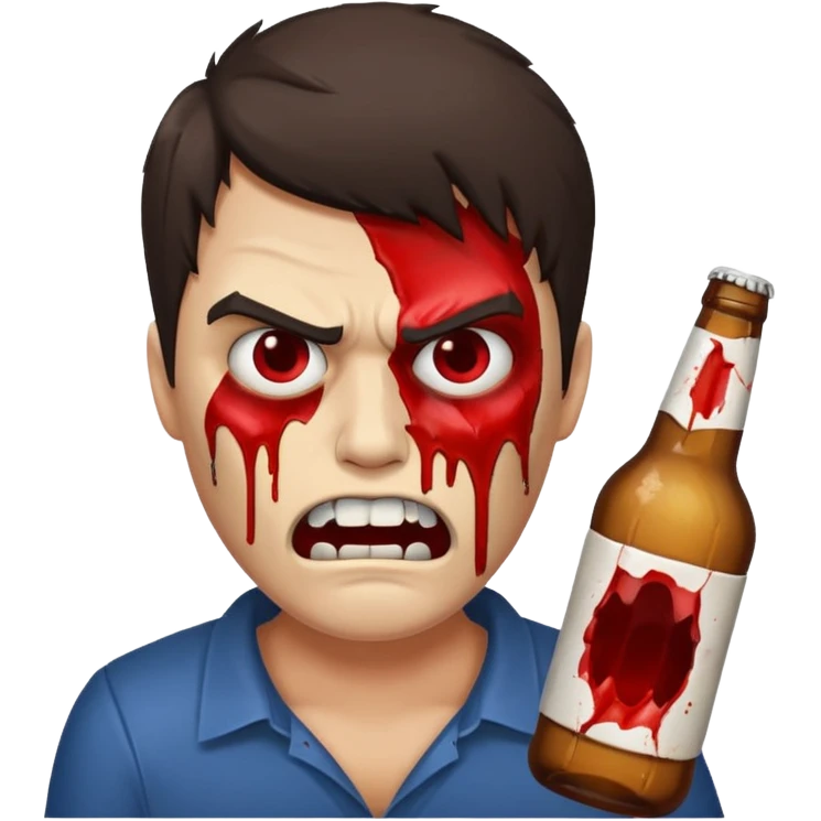Bar fight with beer bottle  emoji