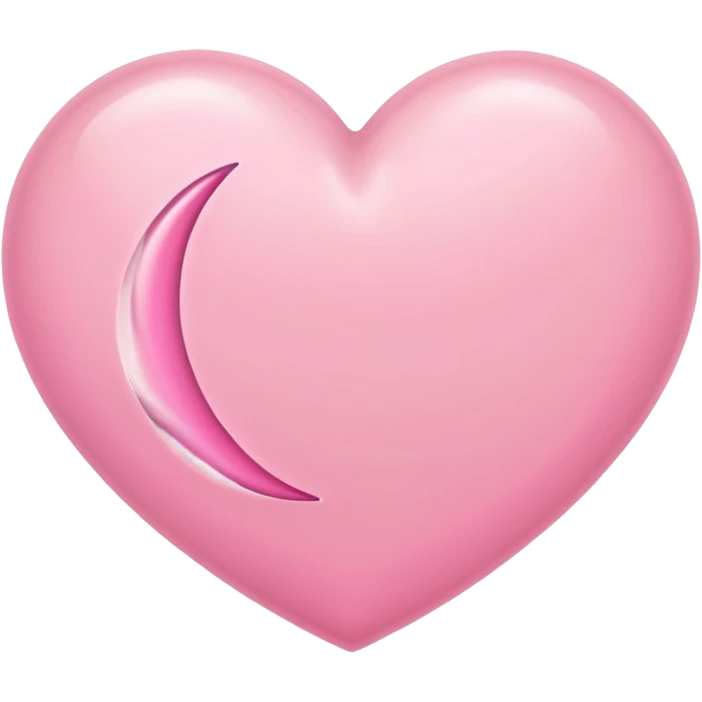 Pink crescent moon heart emoji
