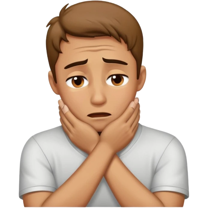 crying guys with hands crossed on neck emoji