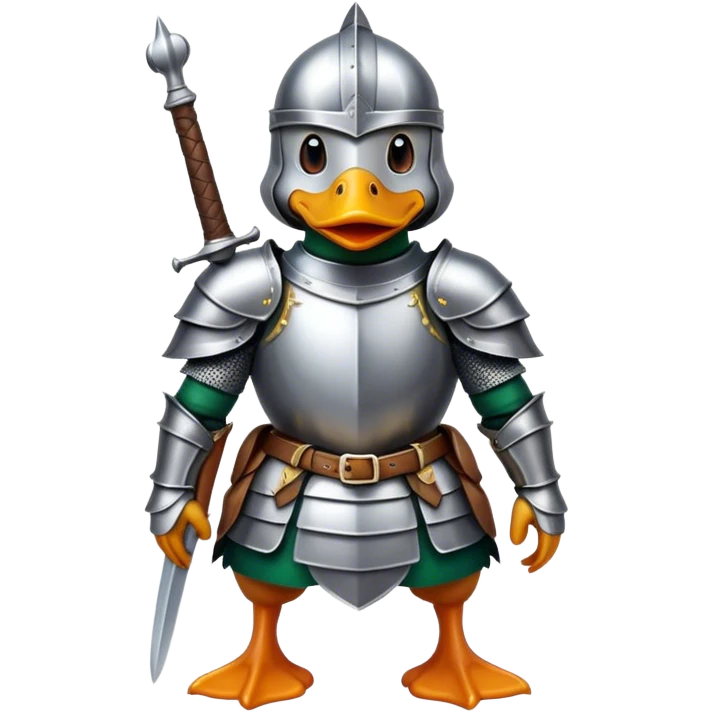Duck with knight armor emoji