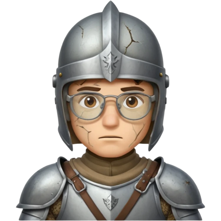 Knights with Glasses: Knight with cracked lenses after battle



















 emoji