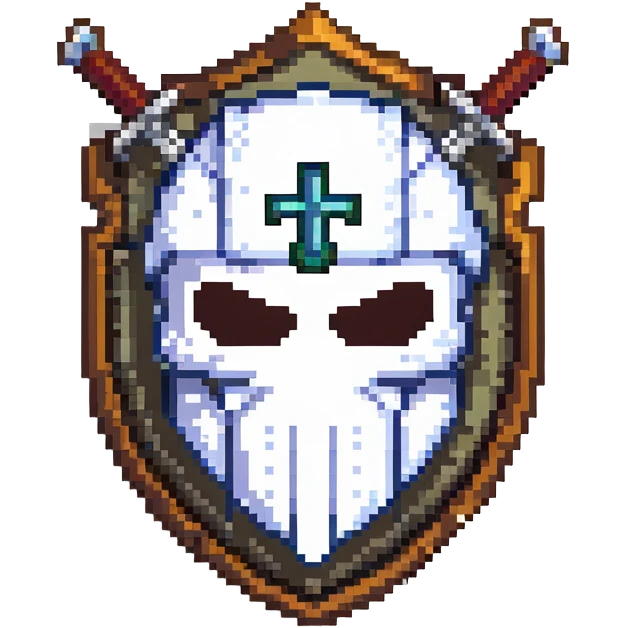 Shield badge with a hacker mask and crossed swords, dark themed for cybersecurity professionals emoji