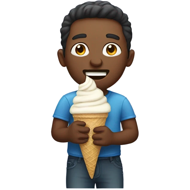 Man eating ice cream emoji