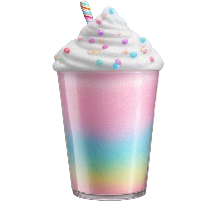 cotton candy milkshake with glitter  emoji