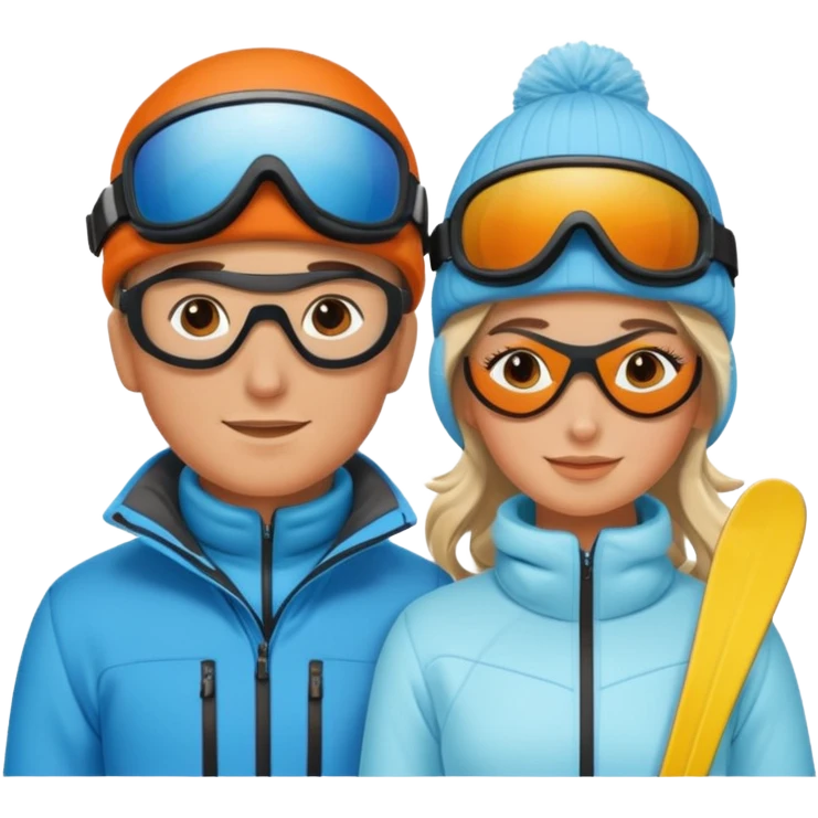a recently marries couple skiing emoji