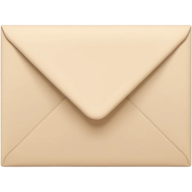 light beige envelope with soft shadow, volumetric effect emoji