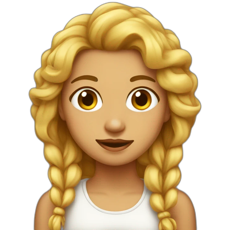 Muchacha mulata ,muecas con pelo recogido  emoji