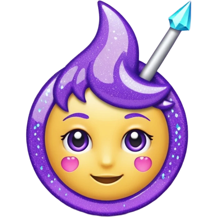 Glitter Roxo e Ciano Flecha emoji
