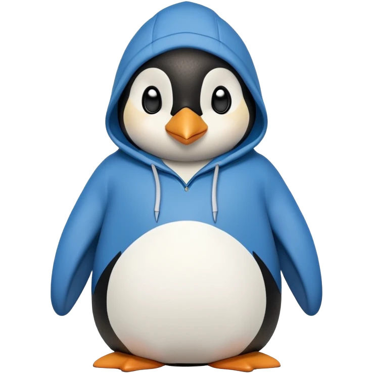 friendly anthropomorphised penguin in a hoodie and jeans relaxed pose with arms folded emoji
