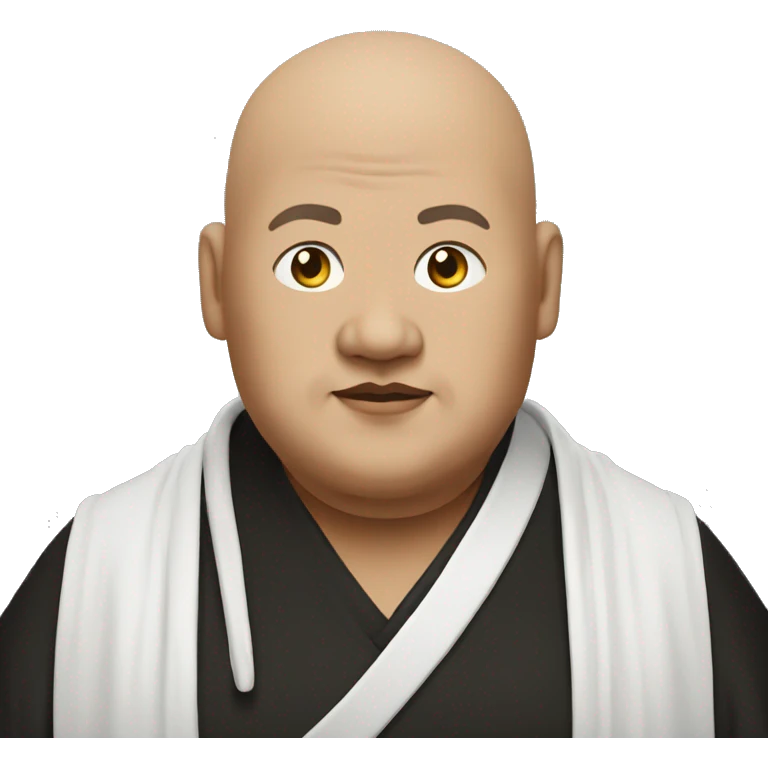 fat monk in black and white robe emoji