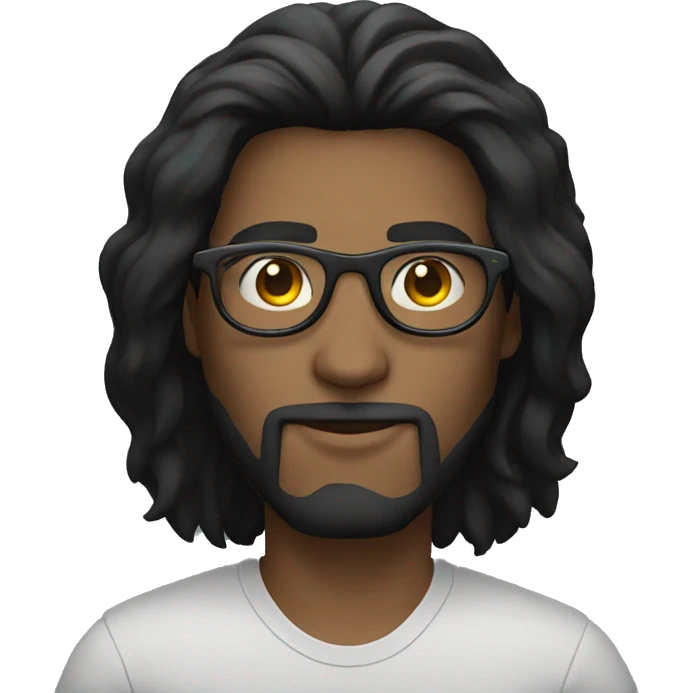 long black hair guy with circle eyewear emoji