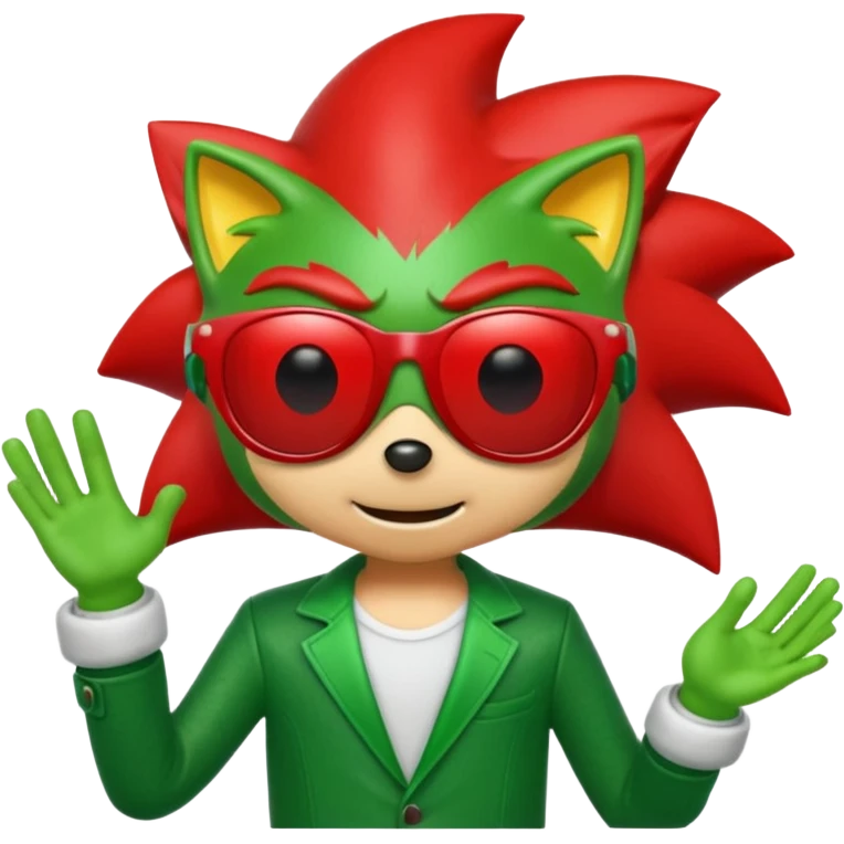 Red Sonic with Green Shades And Aura
 emoji