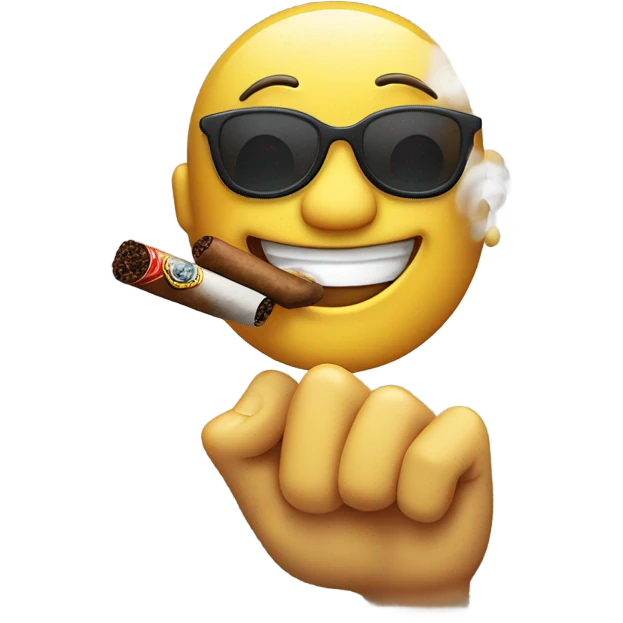 Happy face with cigar emoji