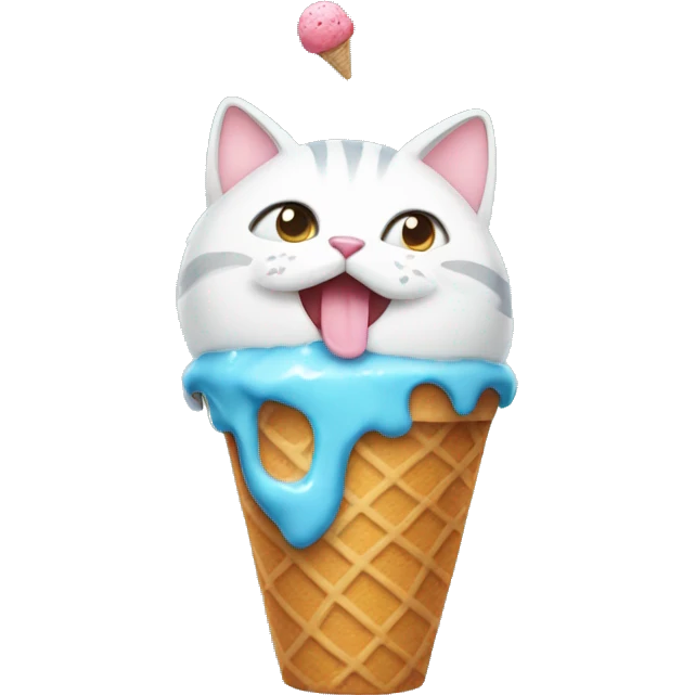 A cat with ice cream emoji