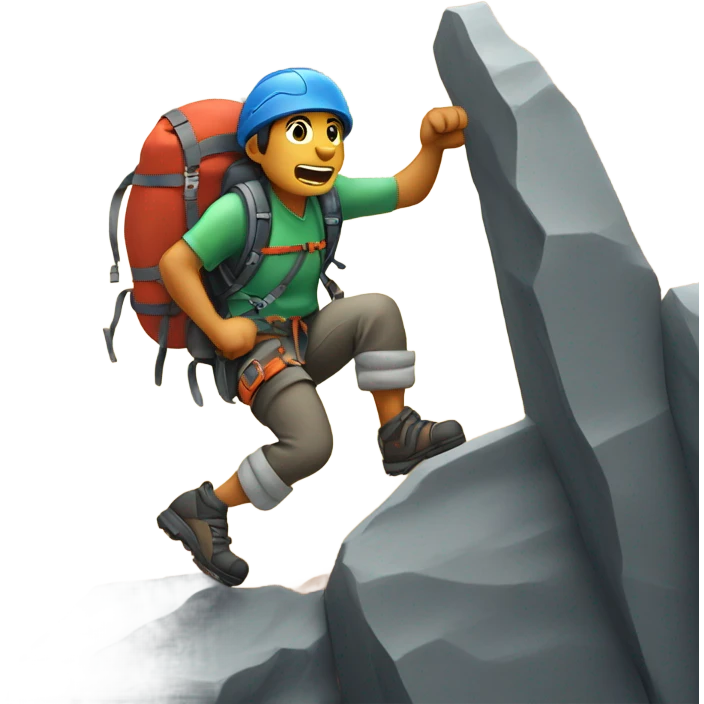 Person climbing a mountain emoji