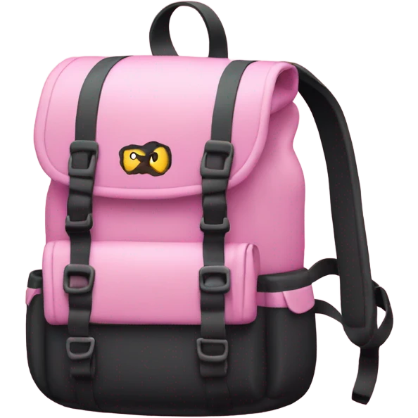 pink pastel and black backpack  emoji