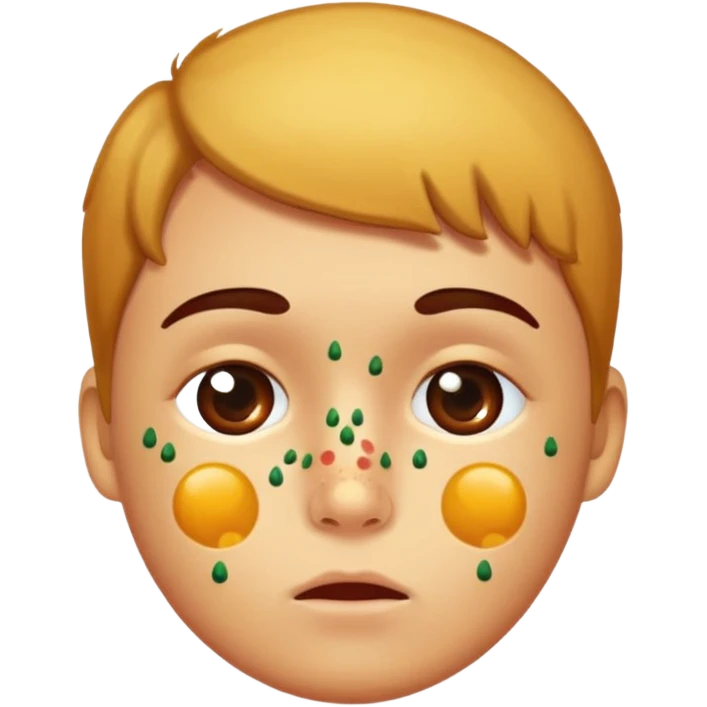 person with chicken pox on their face emoji