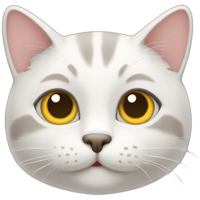 Cat branca sorrindo  emoji