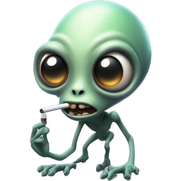 Alien smoking  emoji