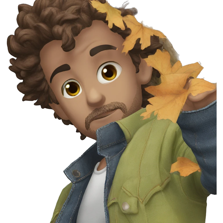 man in denim jacket. emoji