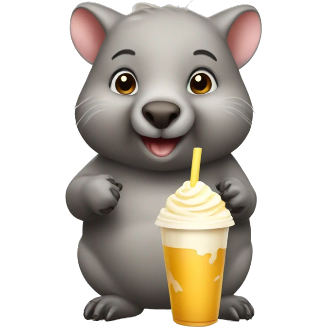 wombat with milkshake emoji