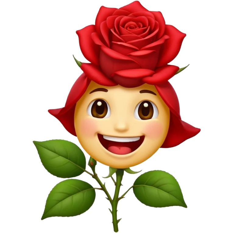 Normal emoji biting a rose flower  emoji