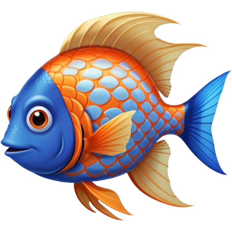 Finding Nemo monster fish with blonde long hair emoji
