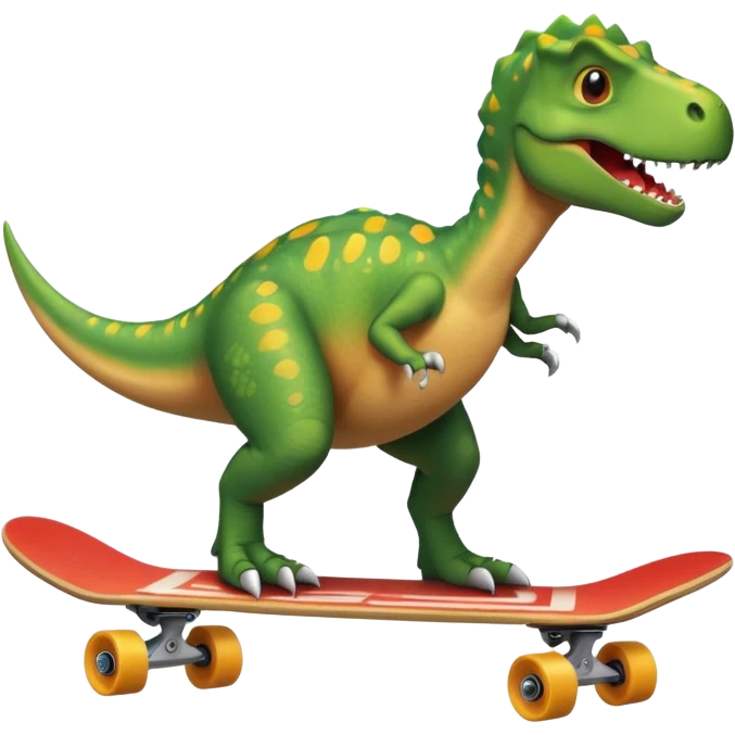 Dinosaur on a skateboard emoji