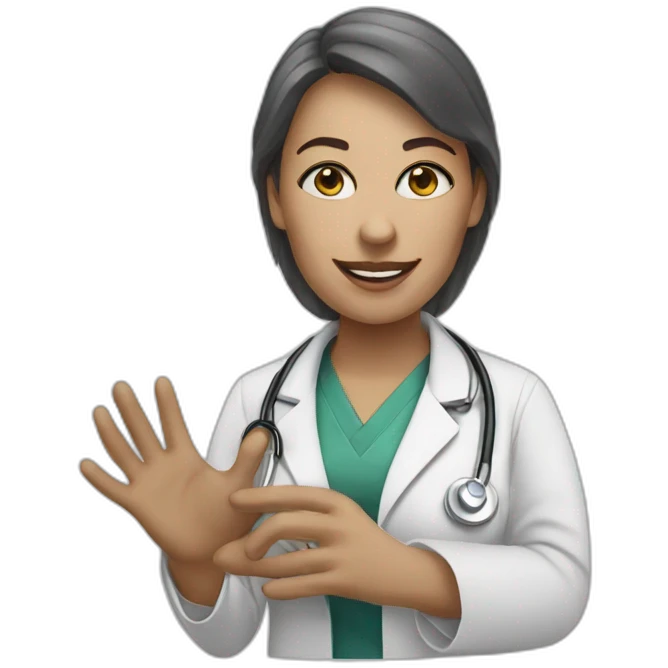 Tipping hand White woman doctor emoji