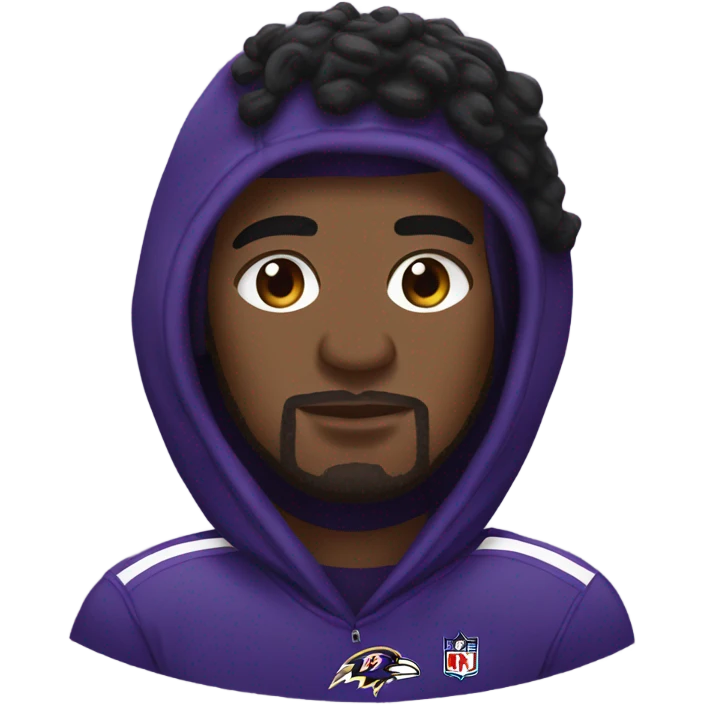 Baltimore Ravens wearing purple hoodie emoji