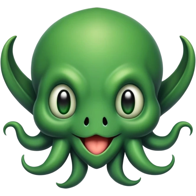 a cute cthulhu face smiling emoji