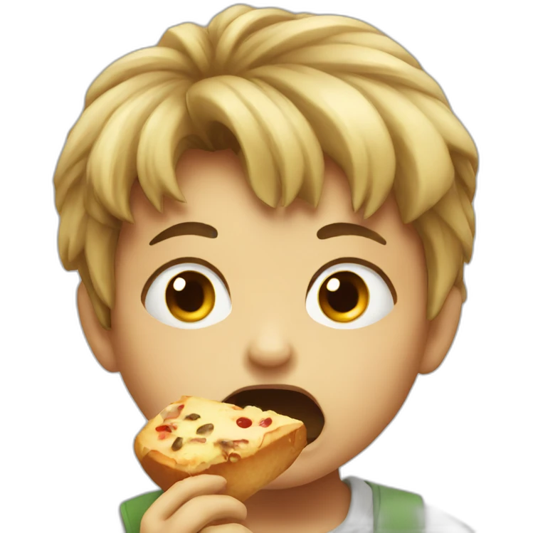 Angry child eating emoji
