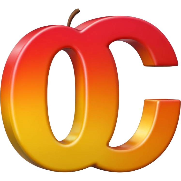 Apple style 3D emoji of the letter O, shiny, smooth, rounded, colorful, with the same toy-like texture as official Apple emojis emoji