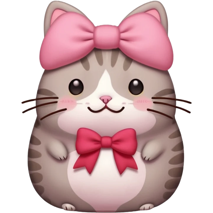 Pusheen cat hear red kawaii emoji