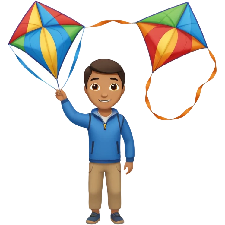 Man with kite,Kite Flyers, big kite emoji