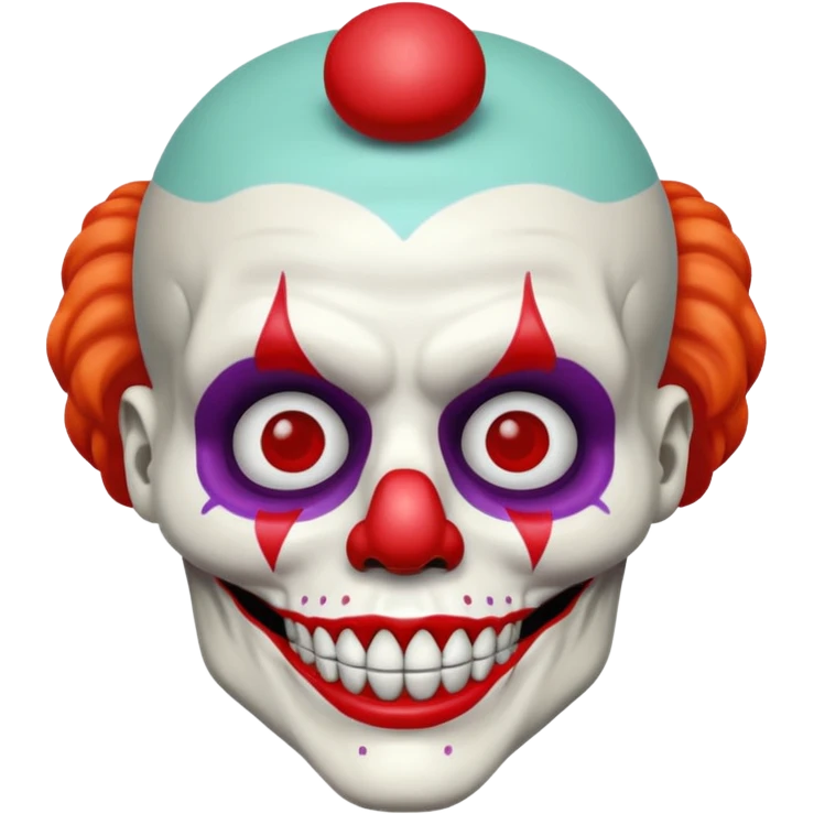 cute skeleton man clown with makeup emoji
