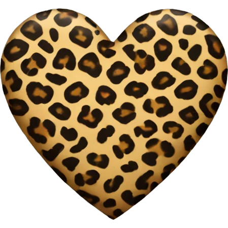 leopard print heart emoji emoji