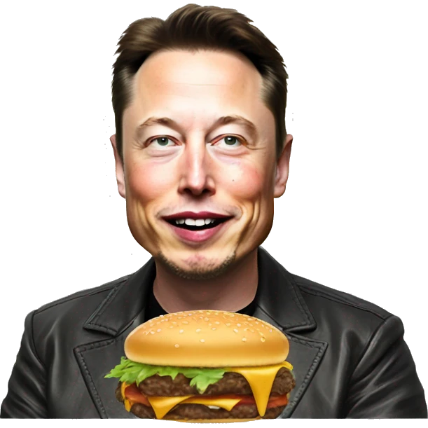 Elon musk eat hamburger emoji