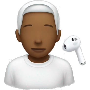 White Outline Of Airpods emoji