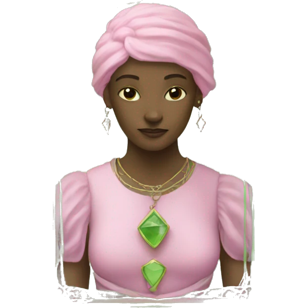 Pink and green tarot card emoji