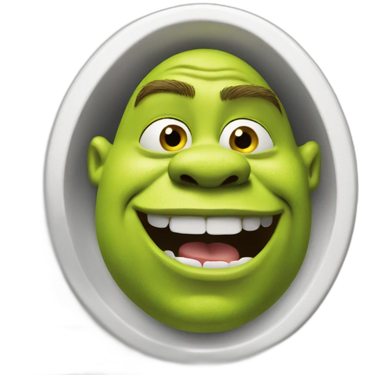 shrek in a toilet emoji