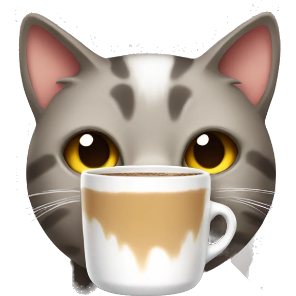 Cat drinking coffee emoji