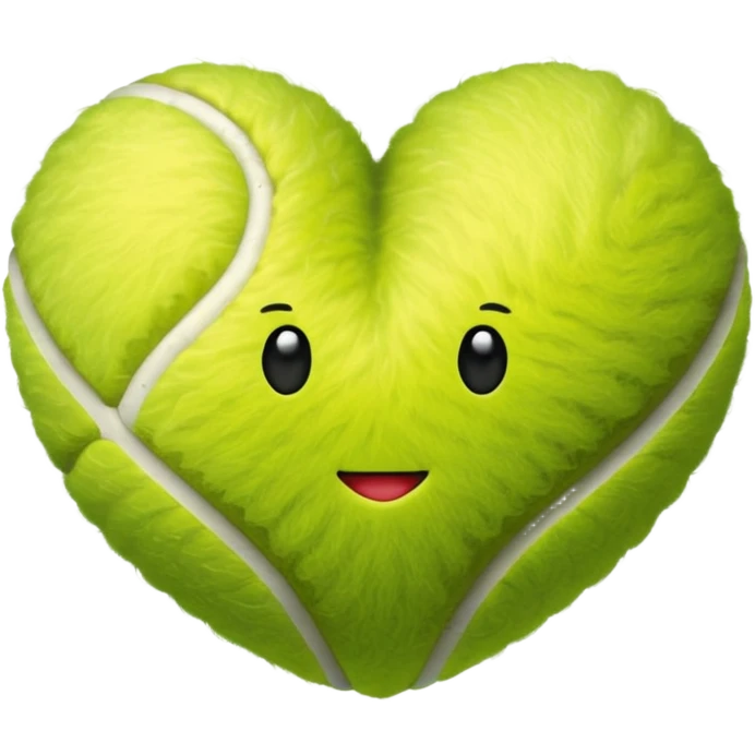 tennis ball shaped like a heart emoji